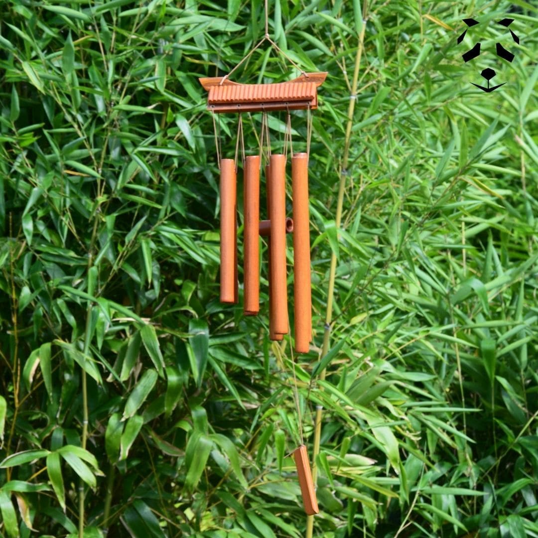 Carillon en Bambou Style Bouddhiste | Couleur orangée | Pandam